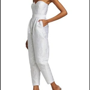 White strapless jumpsuit